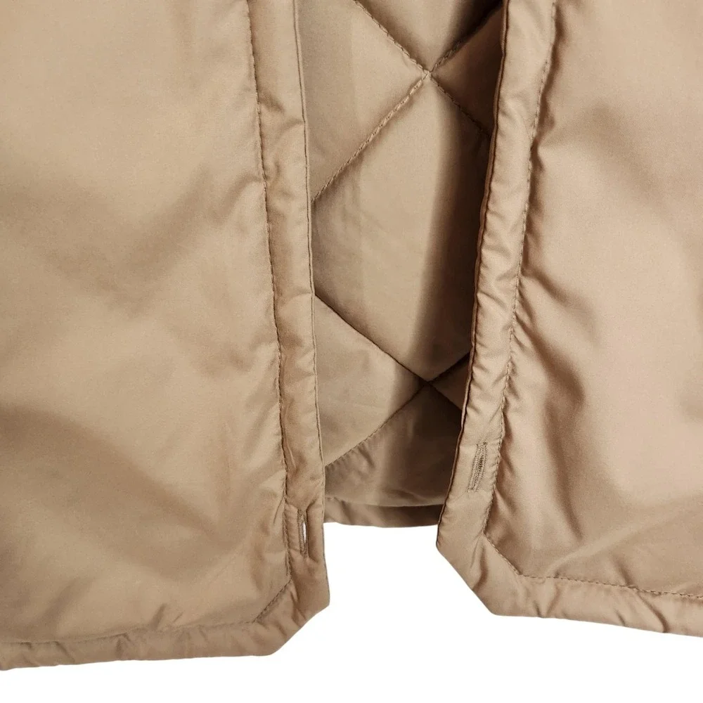 Brooks Brothers Vest Mens XL Beige Quilted Removable Liner Padded Insulated